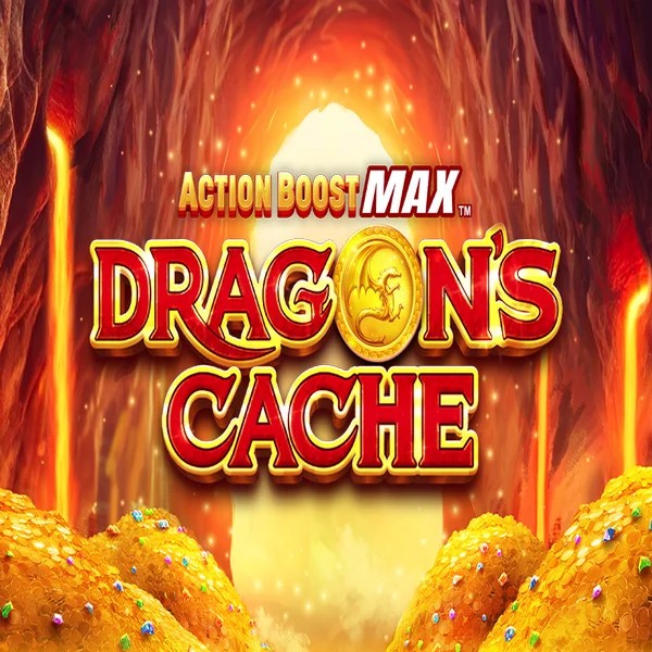 Action Boost Max Dragon's Cache casino game by SpinPlay Games – featured logo at Catspins Casino