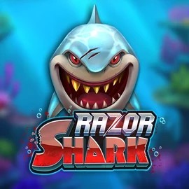 Razor Shark slot logo by Push Gaming at Catspins Casino