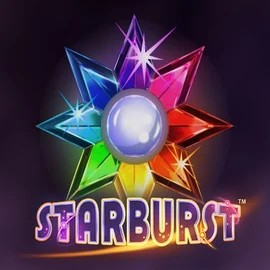 Slots logo of Starburst from NetEnt at Catspins Casino
